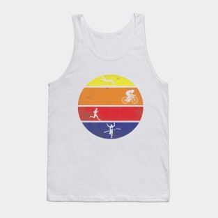 Triathlon Retro / swim / bike / run Tank Top